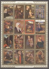 Umm al Qiwain 1972 Paintings, Religion, perf. sheetlet, used M.217