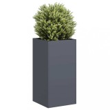 Jardiniera Antracit 40x40x80 cm Otel vidaXL Ghiveci Gradina Flori Legume Fund Deschis