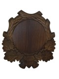Panoplie Trofeu Mistret Lemn Maro Inchis 30.5x33cm Sculptata Vanatoare