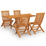 vidaXL Set mobilier grădină, 5 piese, lemn masiv de tec