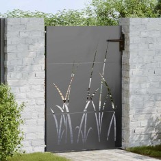 vidaXL Poartă de grădină Negru 85 x 125 cm Oțel vopsit &icirc;n pulbere 42015865