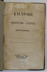 CALATORII IN PALESTINA SI EGIPTU de D. BOLINTINEANU ,1856 *PREZINTA HALOURI DE APA foto