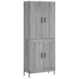 Dulap inalt, gri sonoma, 69,5x34x180 cm, lemn compozit