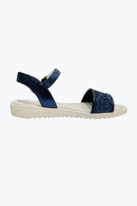 Sandale de piele naturala cu catarama fete Brantano 26, 12-18 luni, Albastru inchis, Talpa picior: 16,5 cm, 26 EU