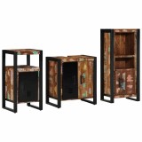 Cumpara ieftin Set de mobilier pentru baie 3 buc. Multicolor si negru