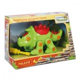 Set de constructie dinozaur, Polesie, Triceratops, 32 piese, 18 cm