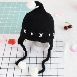 Caciulita neagra crosetata tip piticot (Marime Disponibila: 2 ani)