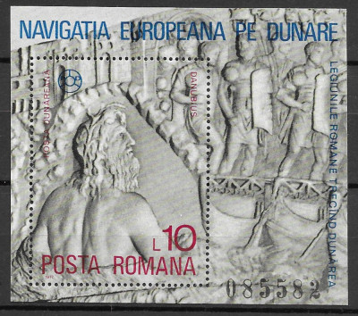 Romania 1977 - Navigatia europeana pe Dunare, colita dantelata, MNH, LP 949 foto