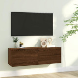 Comoda TV de perete, stejar maro, 100x30x30 cm, lemn prelucrat GartenMobel Dekor, vidaXL