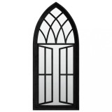 Cumpara ieftin Oglinda de gradina, negru, 70x30 cm, fier, uz exterior