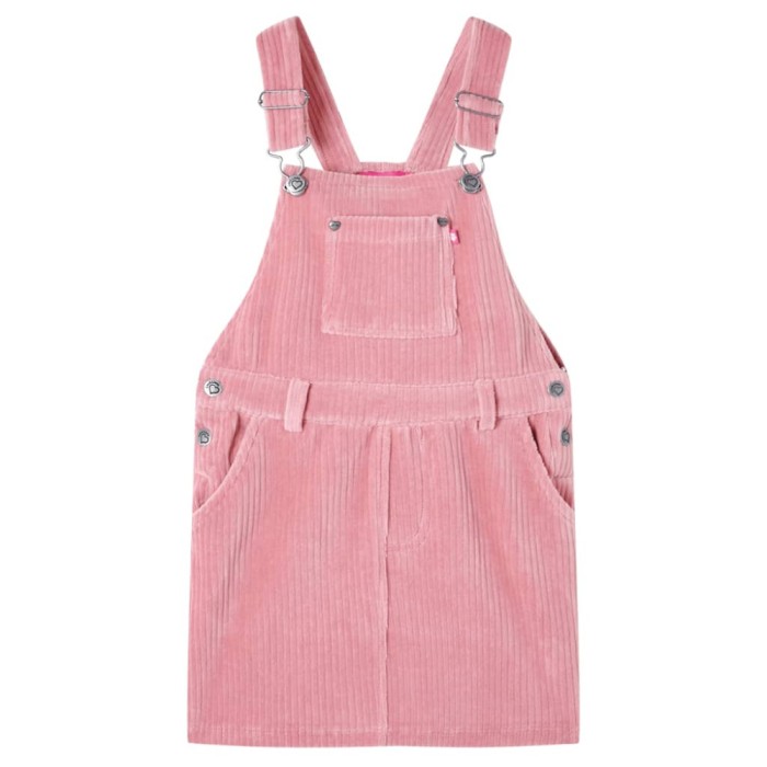Rochie salopetă pentru copii, velur, roz deschis, 116 13901