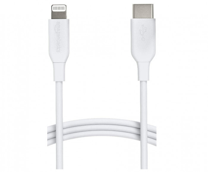 Cablu de incarcare USB-C la Lightning ABS Amazon Basics, 1.83m, alb - SECOND