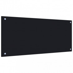 vidaXL Panou antistropi de bucătărie, negru 90x40 cm sticlă securizată