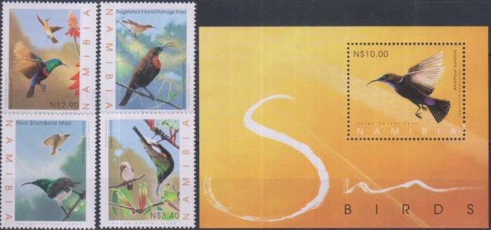 Timbre cu păsări din Namibia