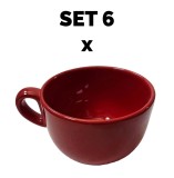 Set 6 piese Cana jumbo, 400 ml, Rosu