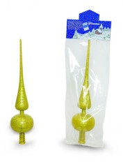 Varf de brad 30cm auriu decor Craquele foto