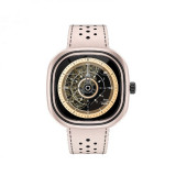 Smartwatch Doogee DG Ares Gold, Bratara din piele, LCD HD 1.32 , Ritm cardiac, Saturatie oxigen, Monitorizare somn, 300mAh