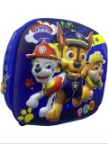 Ghiozdan Paw Patrol 3D cu leduri din panza cauciucata la interior 22cmx22cm