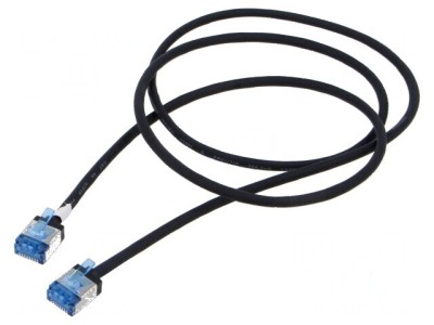 Patch cord U/FTP 6a 1m LSZH negru 32AWG foto