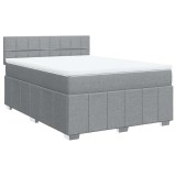 Cumpara ieftin Pat continental, gri deschis, 140x200 cm, material textil