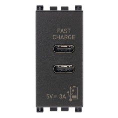 Priza USB tip C dubla 5V 3A 1M Vimar Arke gri antracit 19292.CC