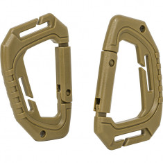 Set 2 Carabine Tactice KARABINER Molle 9x6cm Coyote Mil-Tec