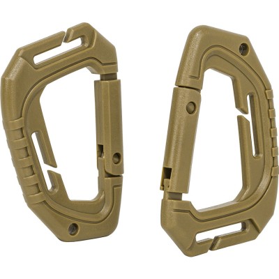 Set 2 Carabine Tactice KARABINER Molle 9x6cm Coyote Mil-Tec foto