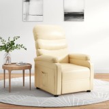Cumpara ieftin Fotoliu rabatabil, crem, piele ecologică