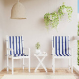 Perne de scaun cu spatar mic 2 buc. albastru &amp; alb textil dungi GartenMobel Dekor, vidaXL