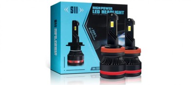 Set 2 LED-uri Auto H7 AutoREY&amp;reg; Premium, 55w/bec , 20000 Lumeni, 6500K, AUTO, 12-24 Volti, CSP, Canbus, fara eroare de bec ars, Miez Cupru, Radiator Al foto