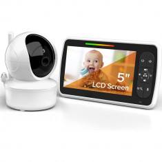 Baby Monitor si Camera Audio-Video Wireless Pentru Supraveghere Bebe, LikeSmart EyeBaby™, Ecran HD XXXL 5 Inch LCD, Rotire 355°, Mod Nocturn, BiDirect