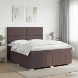 Cumpara ieftin Pat boxspring cu saltea Maro inchis 160 x 200 cm Tesatura