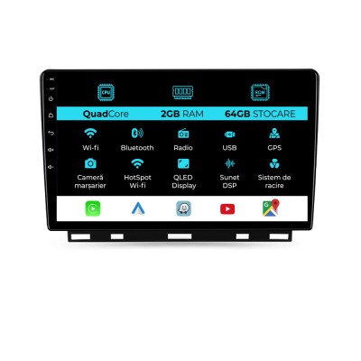 Navigatie Dedicata Renault Clio 5 (2019 - 2024), 9Inch, 2Gb Ram, 64Gb Stocare, Carplay foto