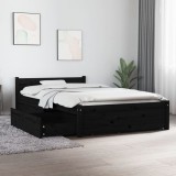 VidaXL Cadru de pat cu sertare, negru, 90x200 cm 3103487
