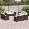Gossi set canapele de gradina cu perne, 12 piese, maro, poliratan
