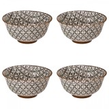 Set boluri, 4 piese, 250 ml, Ceramica, Negru