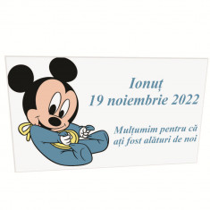 Marturie botez personalizata, Baby Mickey, cu magnet - ILIF204015- 23h Events foto