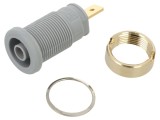 Conector de laborator banană 4mm, 1kVDC, 25A, gri, aurit - HIRSCHMANN T&amp;M