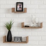 Rafturi de perete din MDF, Set 3 buc, Maro, CMCLASS