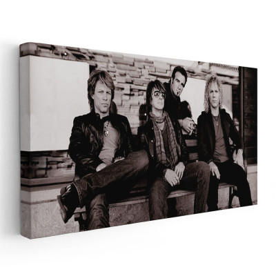 Tablou afis Bon Jovi trupa rock 2398 Tablou canvas pe panza CU RAMA 70x140 cm foto