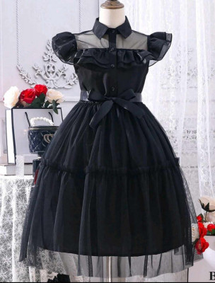 Rochie/ rochita noua Wednesday Addams copii 7-8 ani -costum Halloween foto