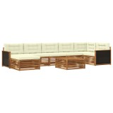 vidaXL Set de canapele de exterior cu pernă 8 pcs Natural și Crem 3383643