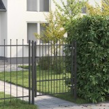 vidaXL Poartă de gard HORST 100 x 125 cm Metal Negru Blocat 42034055