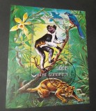Comore &ndash; Animale pe cale de dispariție, bloc filatelic ștampilat 500F &ndash; Faună &ndash; A40