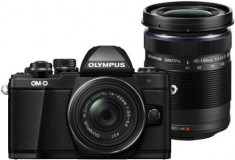 Aparat Foto Mirrorless Olympus E-M10 Mark II + Kit Double Zoom Obiectiv EZ-M1442 IIR + Obiectiv EZ-M4015 R, 16.1 MP, Filmare Full HD (Negru) foto