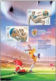 ROMANIA 2024 CAMPIONATUL EUROPEAN DE FOTBAL GERMANIA Bloc cu 2 timbre LP.2471a, Nestampilat