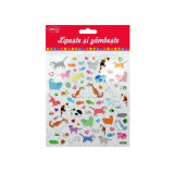 Abtibilduri DACO Lipeste si Zambeste, Model Pisici, Multicolor, 15x16.6 cm, 1 Folie, Autocolante Copii, Stickere Decorative, Stickere pentru Copii, Ab