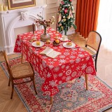 Fata de masa pentru Craciun Homaxy, PVC, rosu/alb, 140 x 140 cm