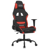 Cumpara ieftin Scaun de gaming cu suport picioare, negru si rosu, textil