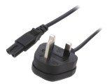 Cablu Alimentare 1.8m Negru 2x0.75mm2 BS 1363 la IEC C7